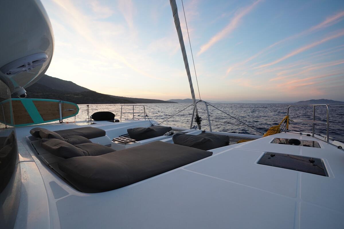Foredeck at sunset